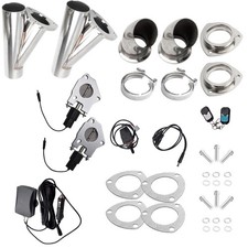2pcs 2.25 Electric Exhaust Valve Downpipe Back Y Pipe Kit With Remote Switch