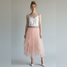 Balletcore soft girl style elegant and delicate tulle tutu midi skirt
