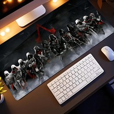 40 90cm1pc Large XXL Gothic Stealth Character Mouse Pad - Non-Slip Base, Dark Fa