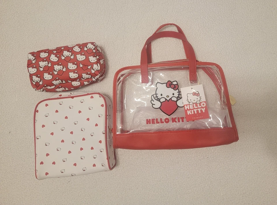 Hello Kitty 3 Pc Makeup Cosmetic Travel Bag Set Primark Exclusive NWT - Image 4 of 4