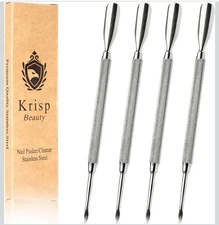Stainless Steel Cuticle Pusher Manicure Pedicure Nail Care Art Toolls  4 PC Set