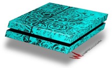 Skin for original PS4 Gaming Console Folder Doodles Neon Teal