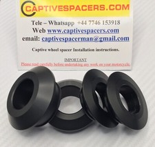Kawasaki ZX6R ZX6 2005 - 2006 05 06 Supersport Captive wheel spacers. Black.