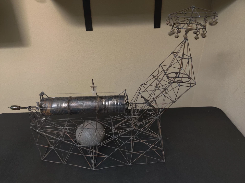 Musical Kinetic wire scupture by Cannon Beach, OR. mayor and artist Joe Police - Image 3 of 4