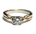 GIA 14k white rose gold .61ct I1 D round diamond solitaire engagement ring 4.3g — photo 2