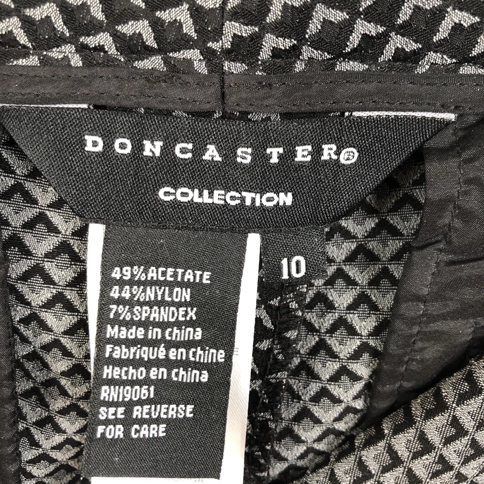 Doncaster Pants 10 Black Gray Knit Career  Minimalist Capsule Stretch Office - Image 4 of 4