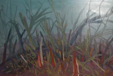 VINTAGE ABSTRACT EXPRESSIONISM OIL PAINTING LANDSCAPE SIGNED