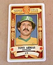 1982 PERMA GRAPHIC==SUPER STAR #-50-SS8217 TONY ARMAS==OAKLAND ATHLETICS