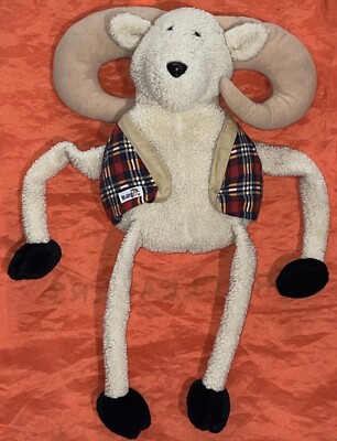 VTG Mango Teddy Bear Co Plush Mountain Goat Ram Bag Wild Game Pals  w Plaid Vest