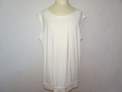 Shirt Bluse ärmellos Zero Gr. 40 weiß Neu