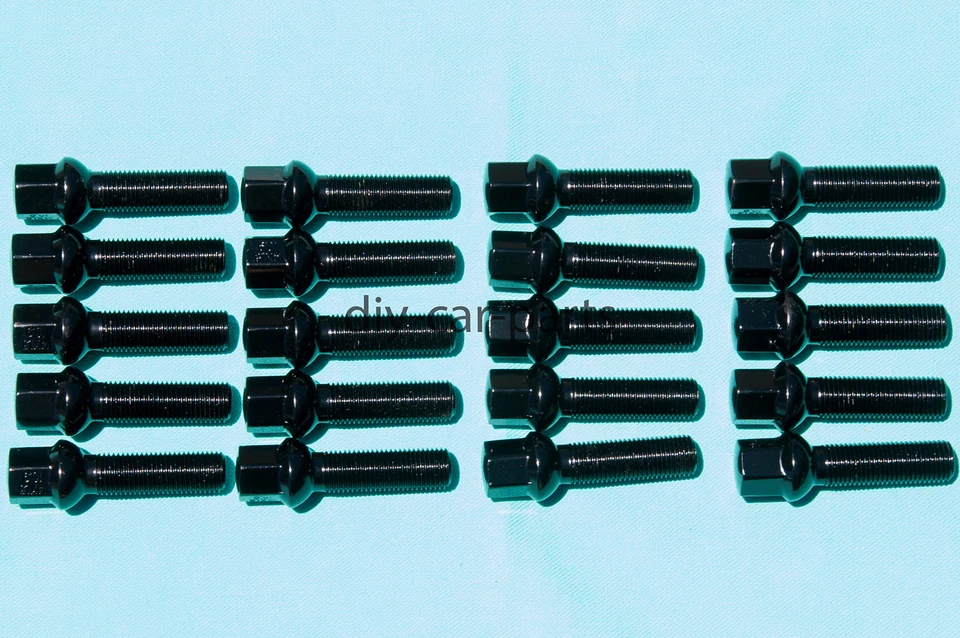 20 件套黑色梅赛德斯奔驰凸耳螺栓螺母 ML550 S500 GLK350 S550 CL500 GL450 — 第 2/3 张图片