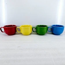 4 JUMBO soup chili Mug CUP scarlet sunflower shamrock peacock NEW FIESTA 18 0Z