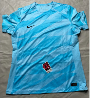Nike women XL Goalkeeper Goalie Soccer Short Sleeve Jersey blue DZ4564-416 NEW
