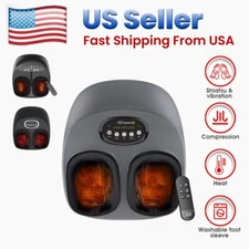 Snailax Shiatsu Foot Massager with Heat Deep Kneading Air Compression Black/Gray