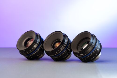 Zeiss CP.3 21mm T2.9, 35mm T2.1, 85mm T2.1 PL Cine-lenses (Meter) in Peli 1535