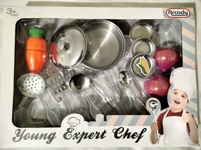 kids kitchen chef stainless steel accessories 