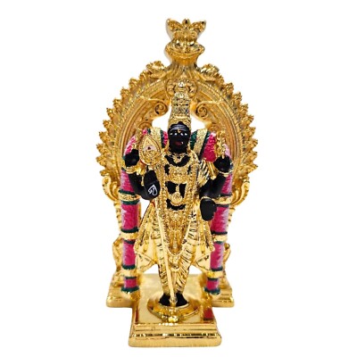 Vergoldet Farbig Lord Murugan Statue Sri Subrahmanya Swamy Idol Armaturenbrett