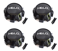 4x Helo Gloss Black 8 Lug Wheel Center Caps He878 He879 He900 He901 He904 Rim