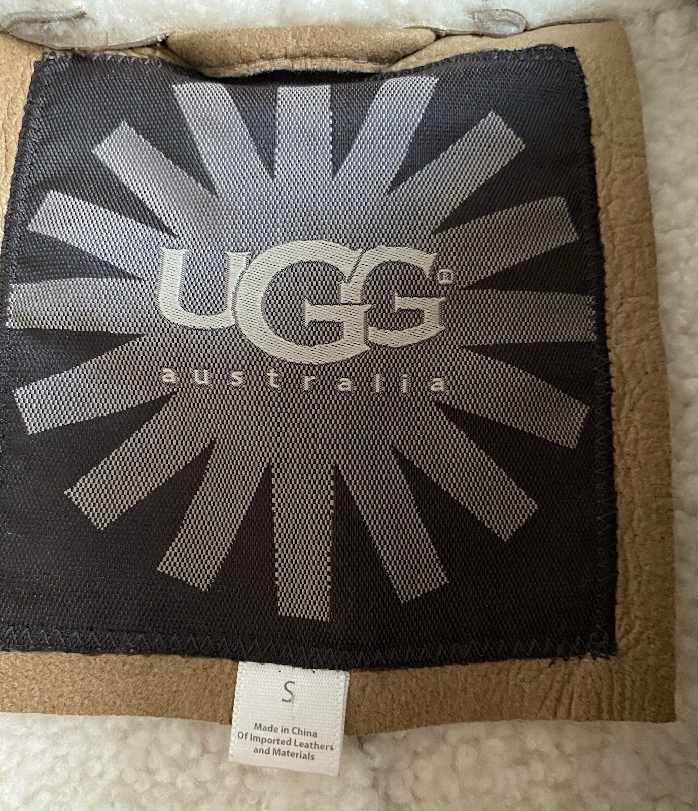UGG Women's Hooded Lambskin Leather Bomber Jacket Thumb Holes Shearling Lined S image 4