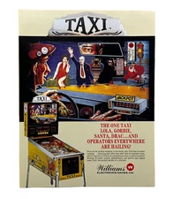 Williams Taxi Pinball Flyer Original 80s Promo Retro Gameroom Art Cab Vintage