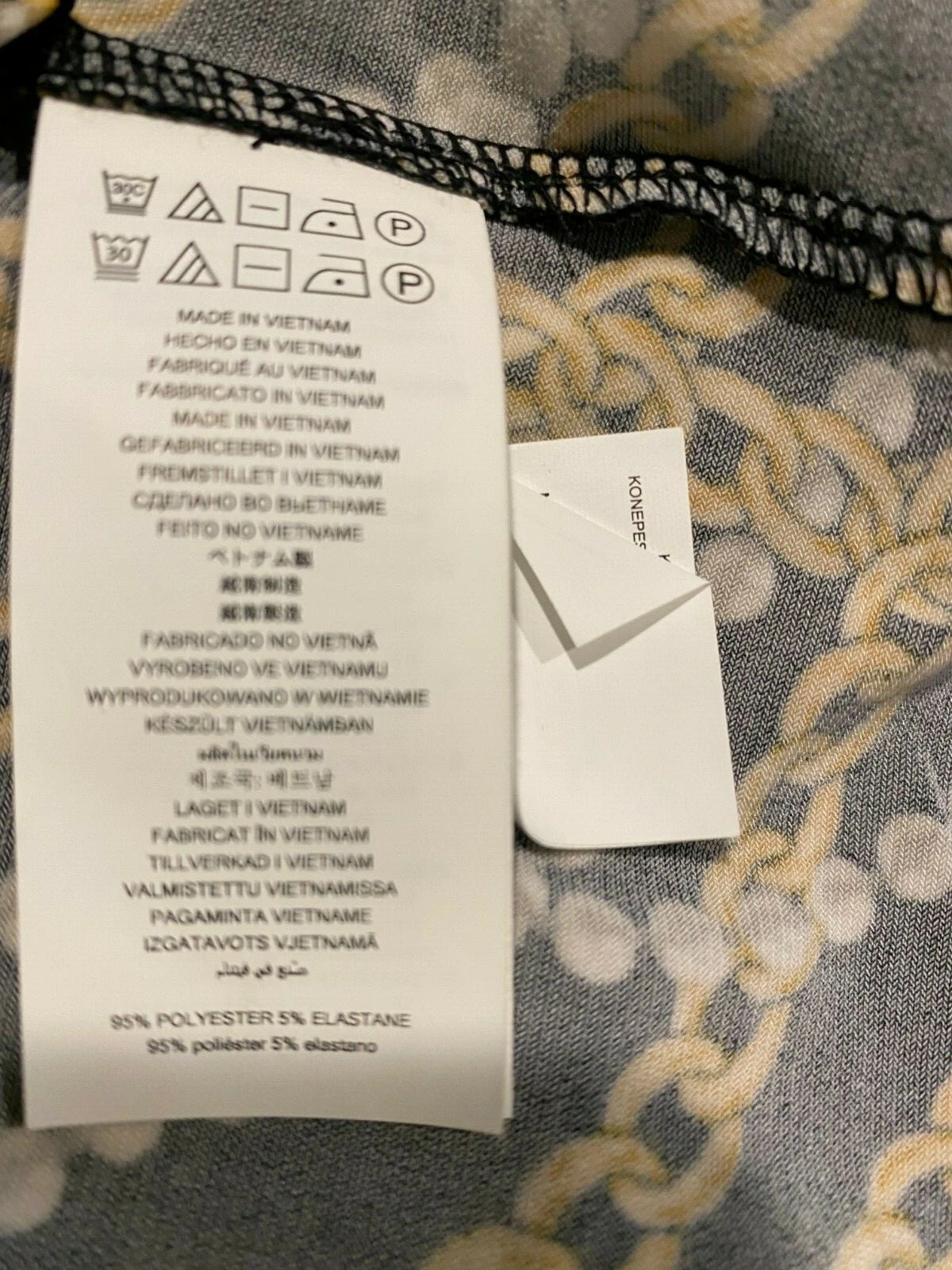 Abito donna Michael Kors piccolo nero bianco perla catena dorata nuovo con etichetta elasticizzato