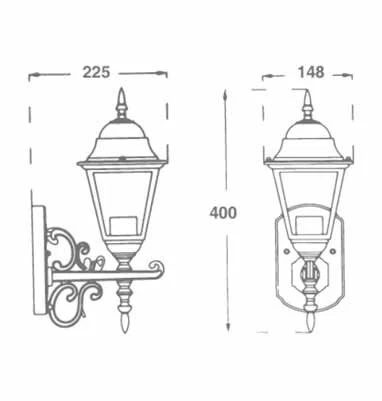 V-TAC VT-760 Portalampada lanterna Small Facing UP alluminio IP44 bianco E27 - s - Immagine 3 di 3
