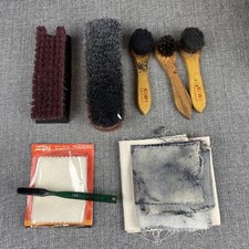 Vintage Lot Kiwi Empire Hardwood Handle Black Horsehair Shoe Brush