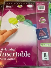 "Avery Insertable Style Edge Tab Plastic Dividers, 8-Tab, Letter"