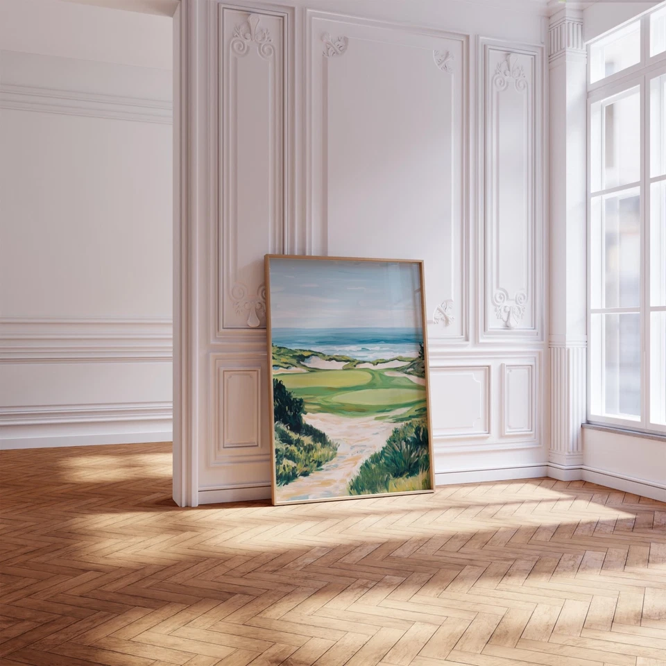 Coastal Golf Course on Ocean Wall Art Print - Image 4 of 4