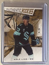Kole Lind /25 2021 SP Game Used Authentic Rookies Gold Fragment #144 Rookie RC