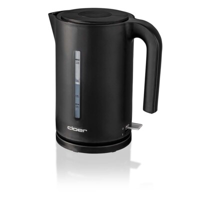 Wasserkocher 1,7 Liter schwarz Kunststoff 2200 W Kalkfilter Sicherheitsdeckel