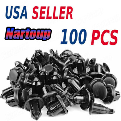 10MM Bumper Clips Car Auto Hole Plastic Rivets Fastener Fender Push Pin 100Piece