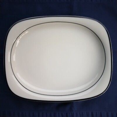 ROSENTHAL, Ess-Service Suomi anthrazit, extra große Vorlegplatte 38,0 x 30,4 cm