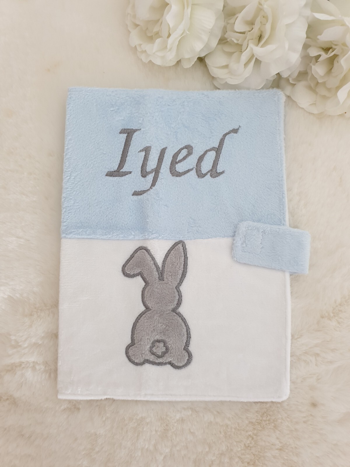 Pochette carnet de santé personnalisée anti-cornes en toile lavable