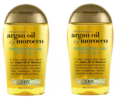 (2)OGX Renewing+Argan Oil of Morocco Penetrating Hair Oil Treatment 3.3oz Each