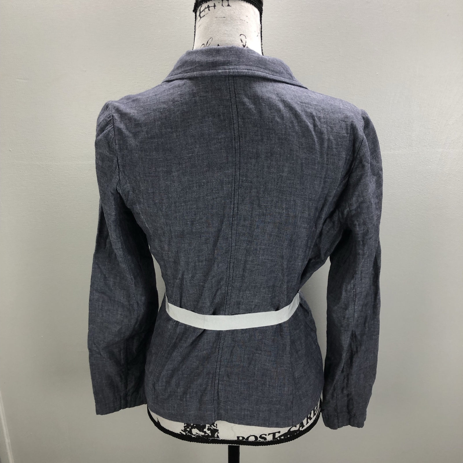 HALOGEN Button Front Blue Blazer Jacket w/ Belt W… - image 2