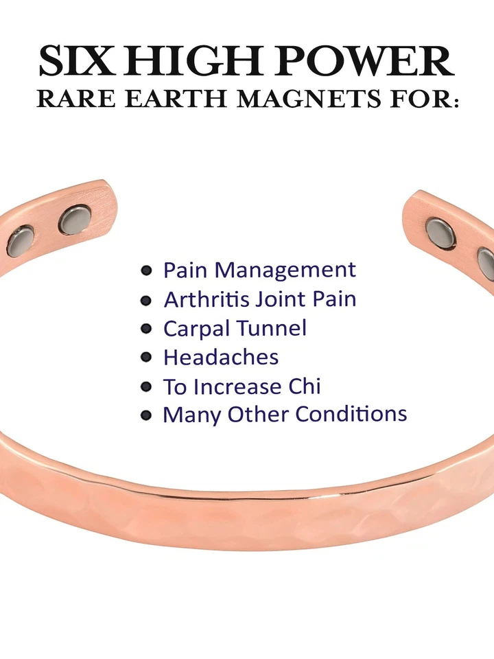 Nuevo Brazalete Cobre Terapia Magnética Dolor 6 Alta Potencia Imanes Tierras Raras Martillo Foto 3 de 4