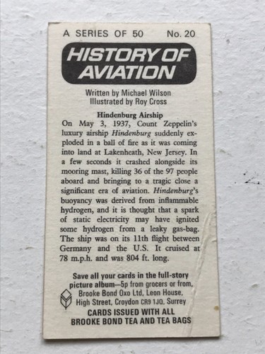 Brooke Bond Tea Cards HISTORY OF AVIATION sold individually - take your pick - Picture 43 of 94