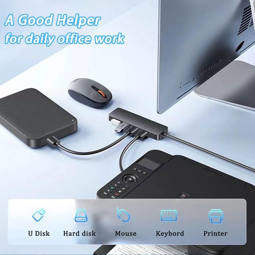 VIENON 4-Port USB 3.0 Hub for Laptop PC Xbox Fast Data Transfer Splitter Expander