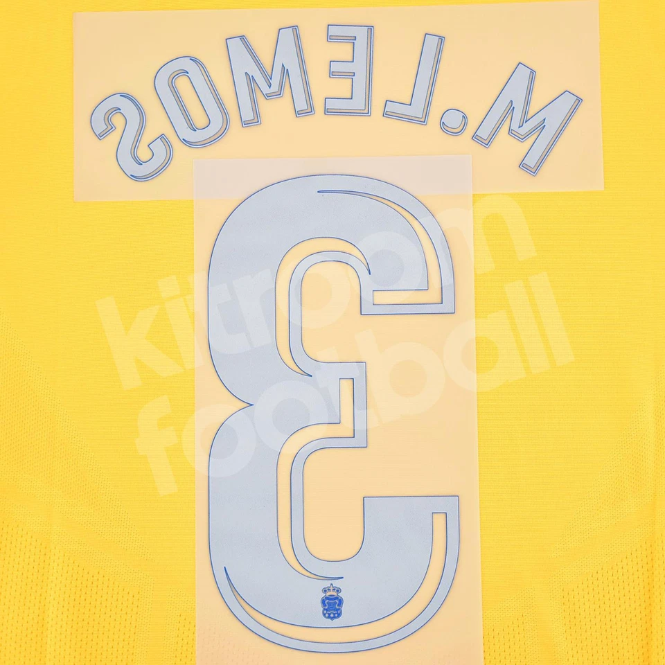Official 2017-18 UD Las Palmas Home Name Number Set #3 M. LEMOS - Imagen 2 de 2