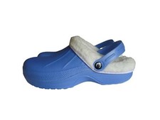 Clogs Fell gefüttert blau warm Thermo Gartenschuhe wasserdicht Damen Herren Hausschuhe