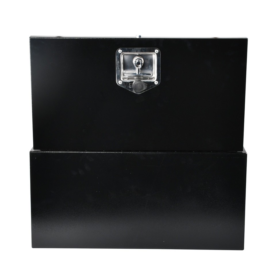 24''×12''×14'' Black Steel Pickup Truck Trunk Bed Tool Box Storage+Lock