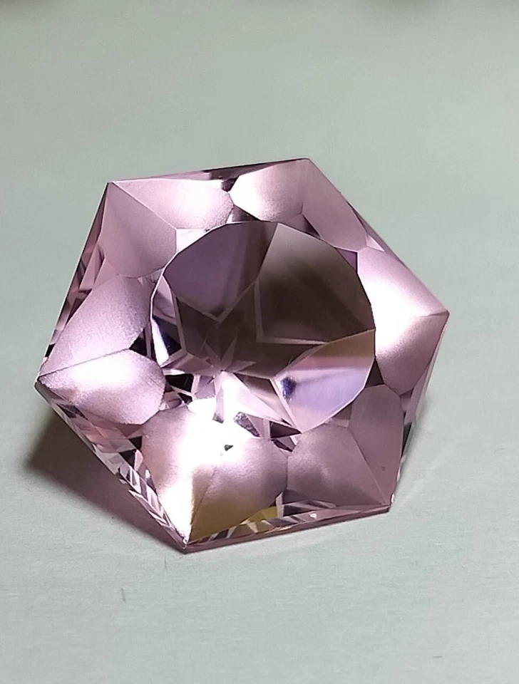 Pink Tourmaline Hexagon 15X15X10.00MM Heart & Star Cut Fantasy Modern Cut Facete - Image 3 of 4