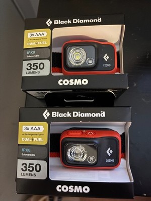 2 PACK  Black Diamond Cosmo 350 Lumens Headlamp IPX8 (BD6206738001ALL1)