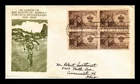 US COVER BOY SCOUTS OF AMERICA 40TH ANNIVERSARY FDC BLOCK OF 4 FULTON CACHET