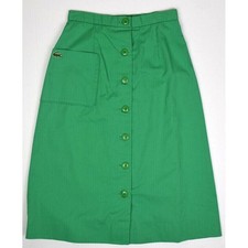 Lacoste Skirt VTG Haymaker Lacoste Size XS/S 70s Green Midi Button Up GreenCroc