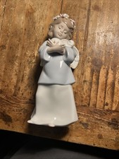 LLADRO HEAVENLY LOVE ANGEL FIGURINE #6856 GIRL BUNNY  Perfect Condition