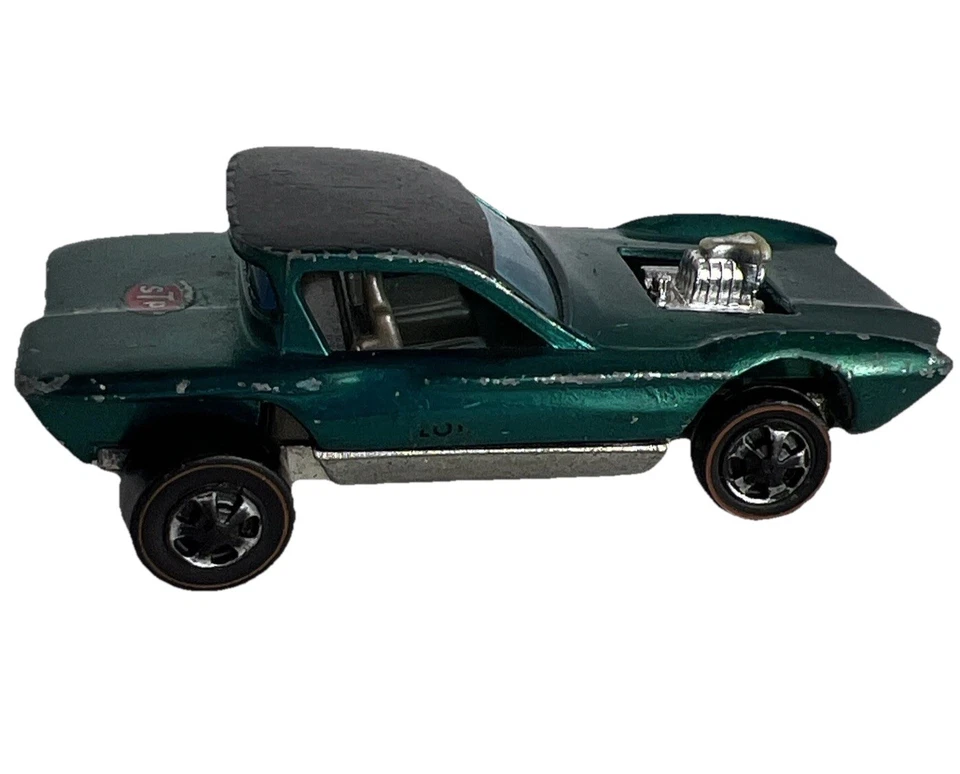 Vintage 1967 Hot Wheels Python Green Redline Die-Cast Car Hong Kong Mattel - Image 2 of 4