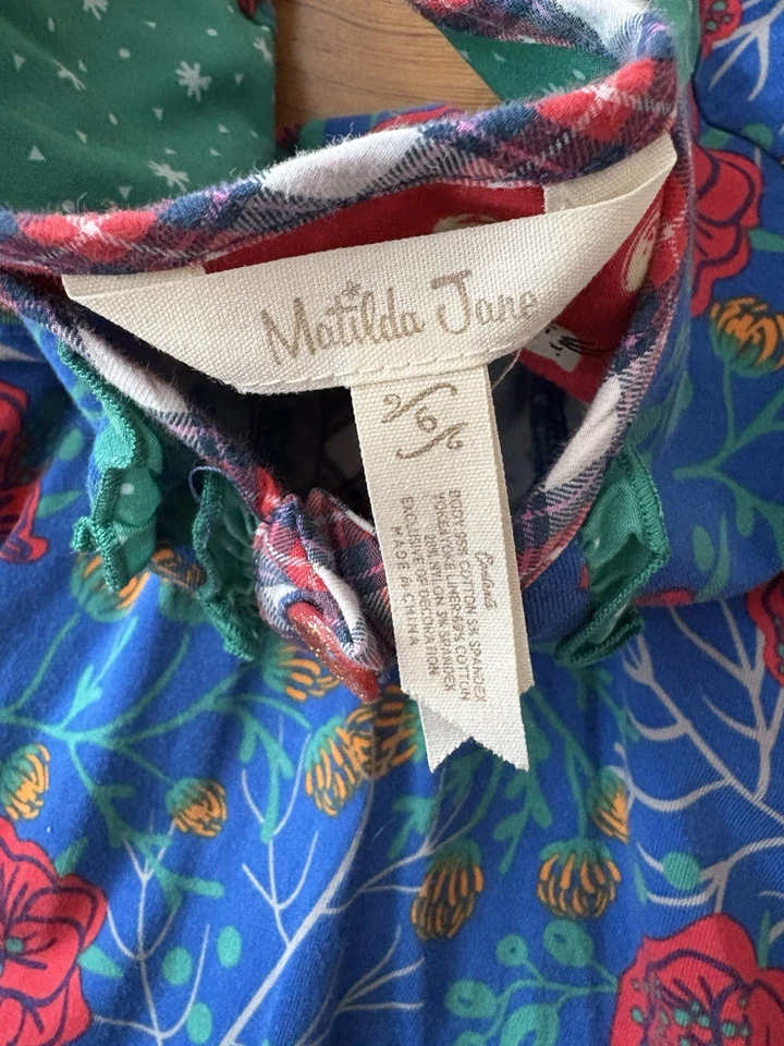 Top túnica Matilda Jane I Believe invierno gato talla 6 gatos flores floral manga larga Foto 3 de 4