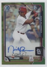 2015 Bowman Draft Chrome Pick Green Refractor 73/99 Nick Plummer Auto 0g4
